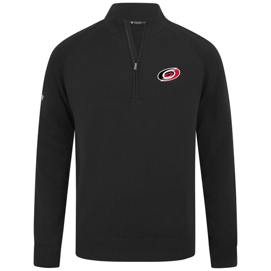 Black quarter-zip with Hurricanes primary logo on left chest