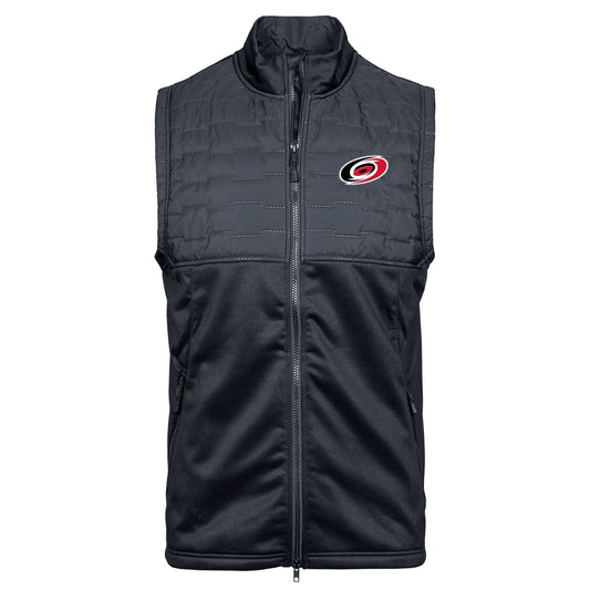 Black full-zip vest with Hurricanes primary logo on left chest