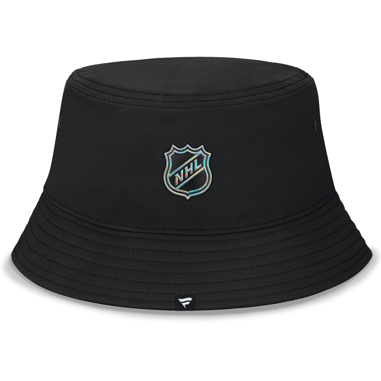 Back: Black bucket hat, NHL Shield on back, Fanatics tag on rim