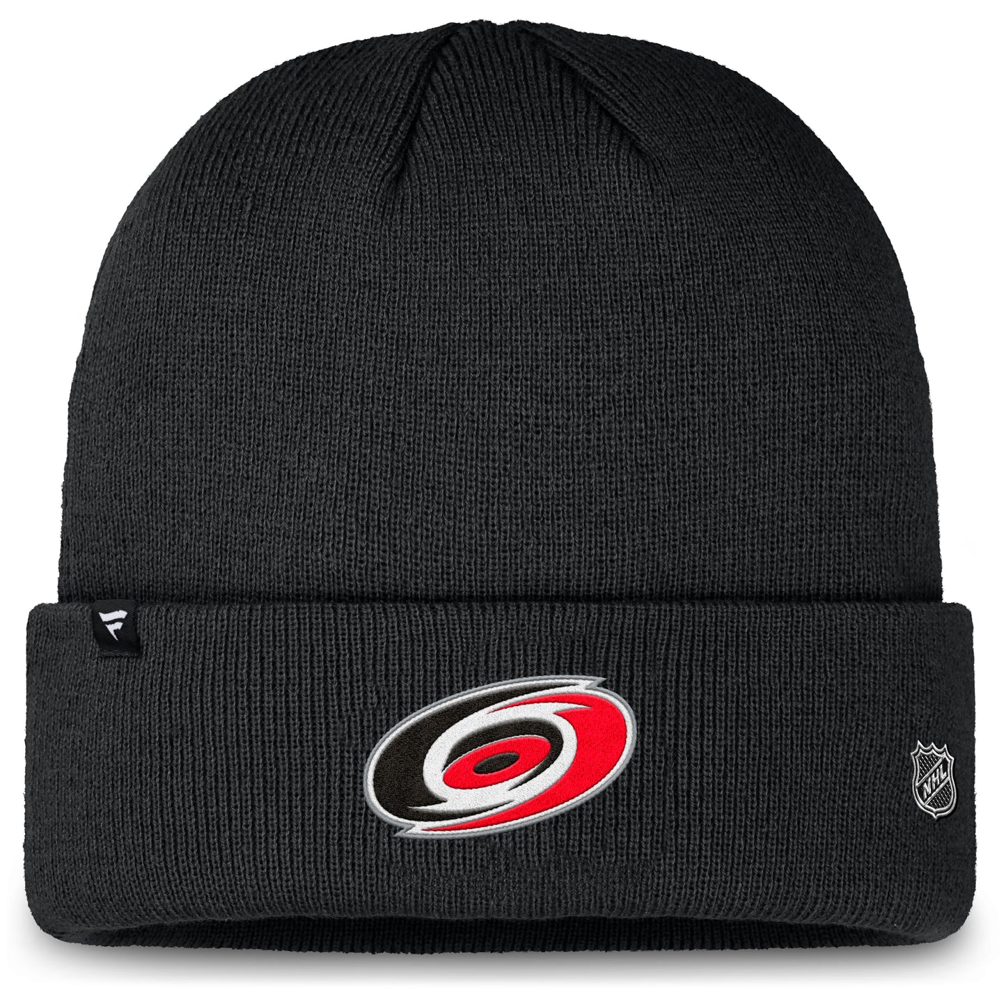 Black cuffed beanie, Primary logo, NHL Shield, Fanatics tag all on cuff