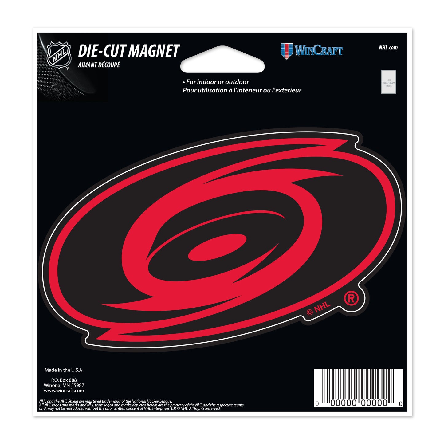 6x6 magnet of the Hurricanes Tonal Primary logo