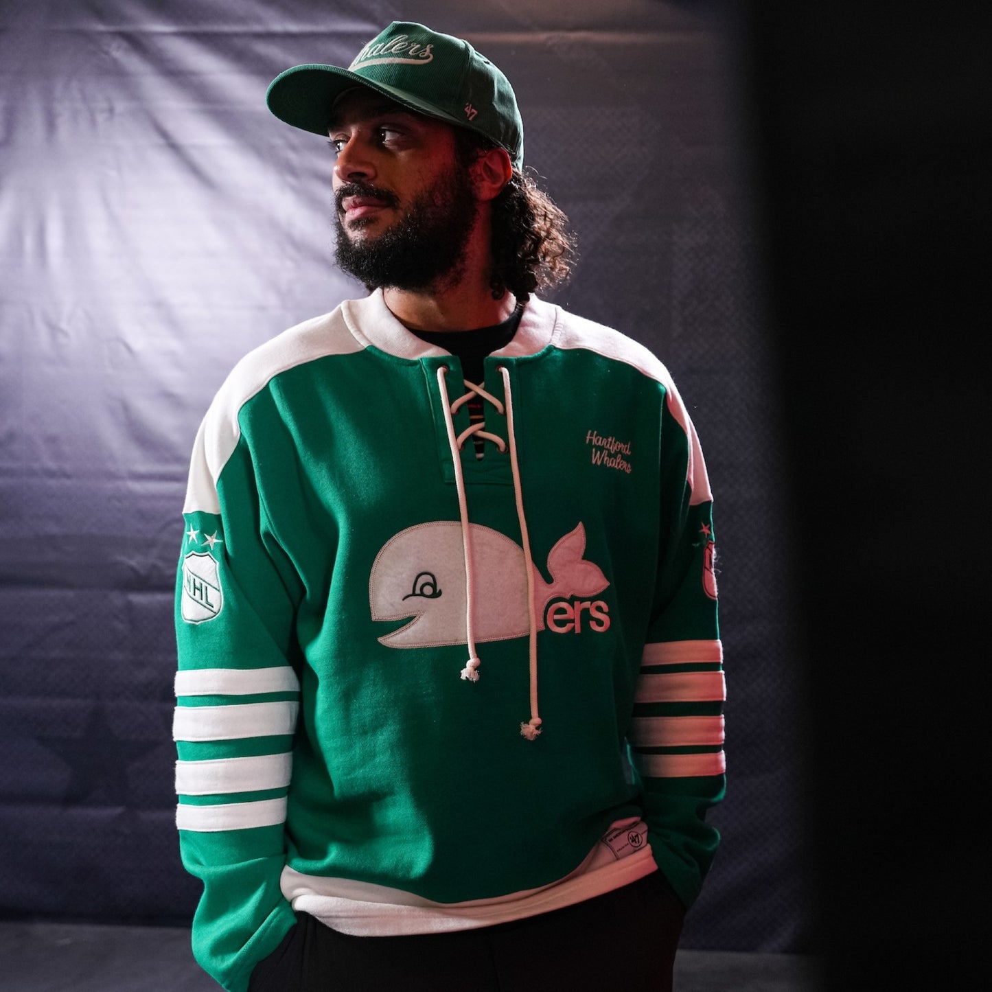 The sweater being worn by Hurricanes defenseman Jalen Chatfield
