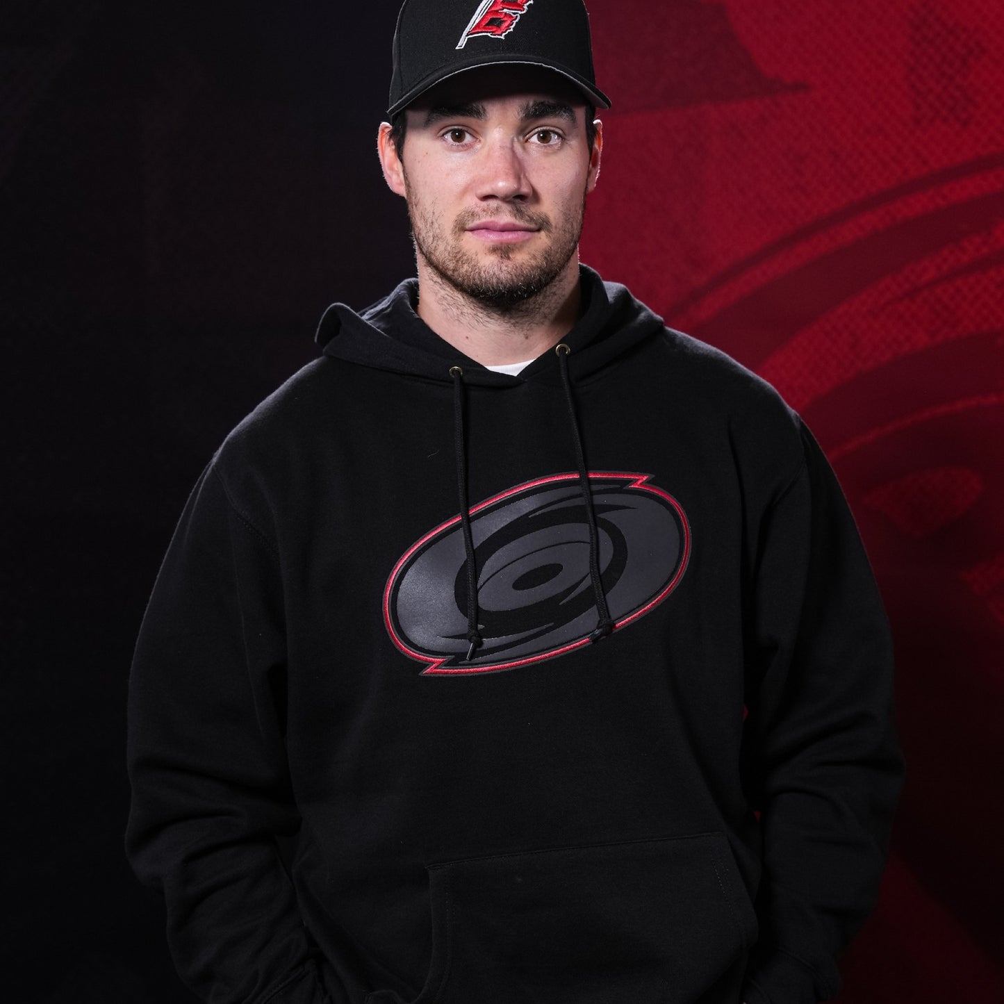 The hoodie being worn by Hurricanes defenseman Sean Walker