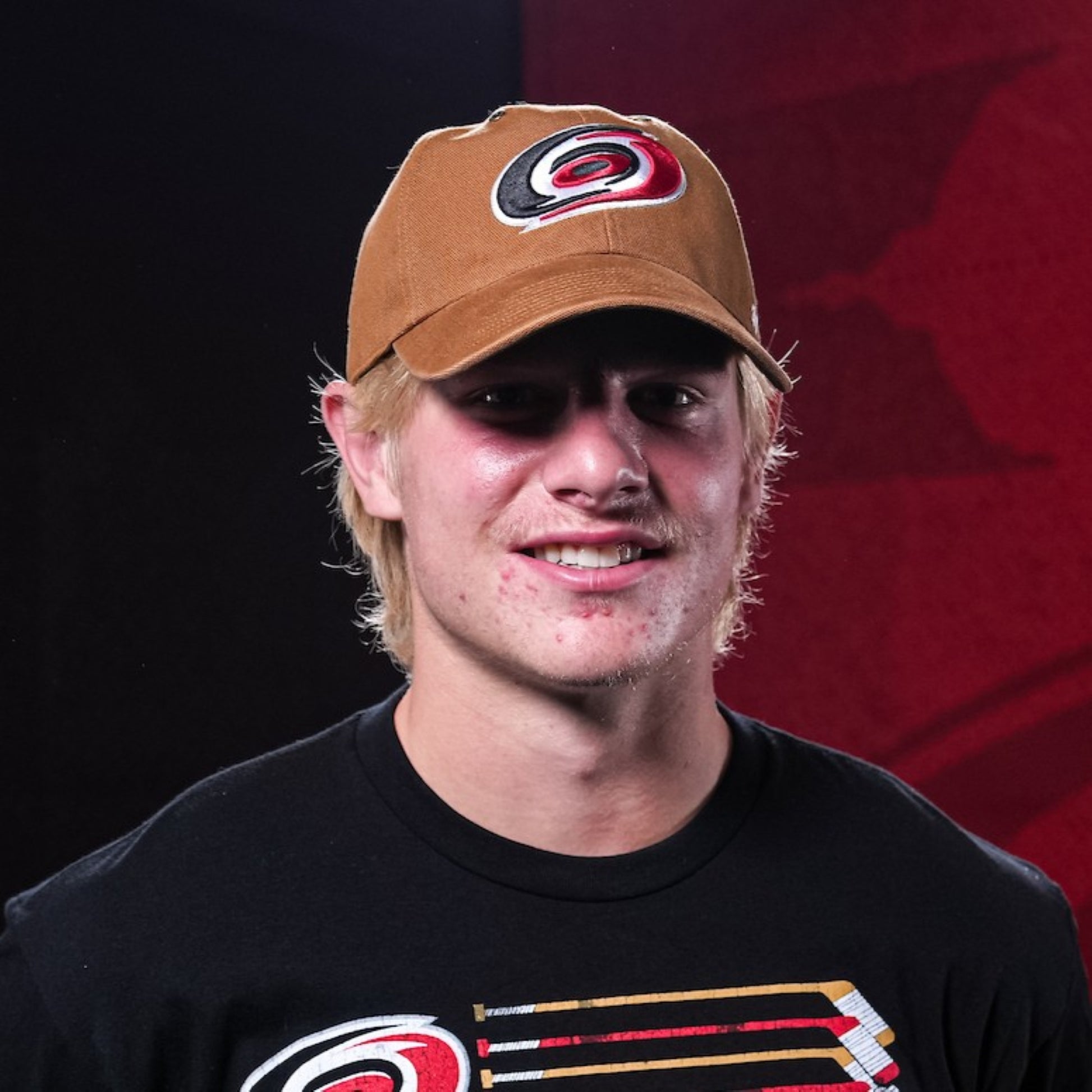 The hat being worn by Hurricanes forward Jackson Blake