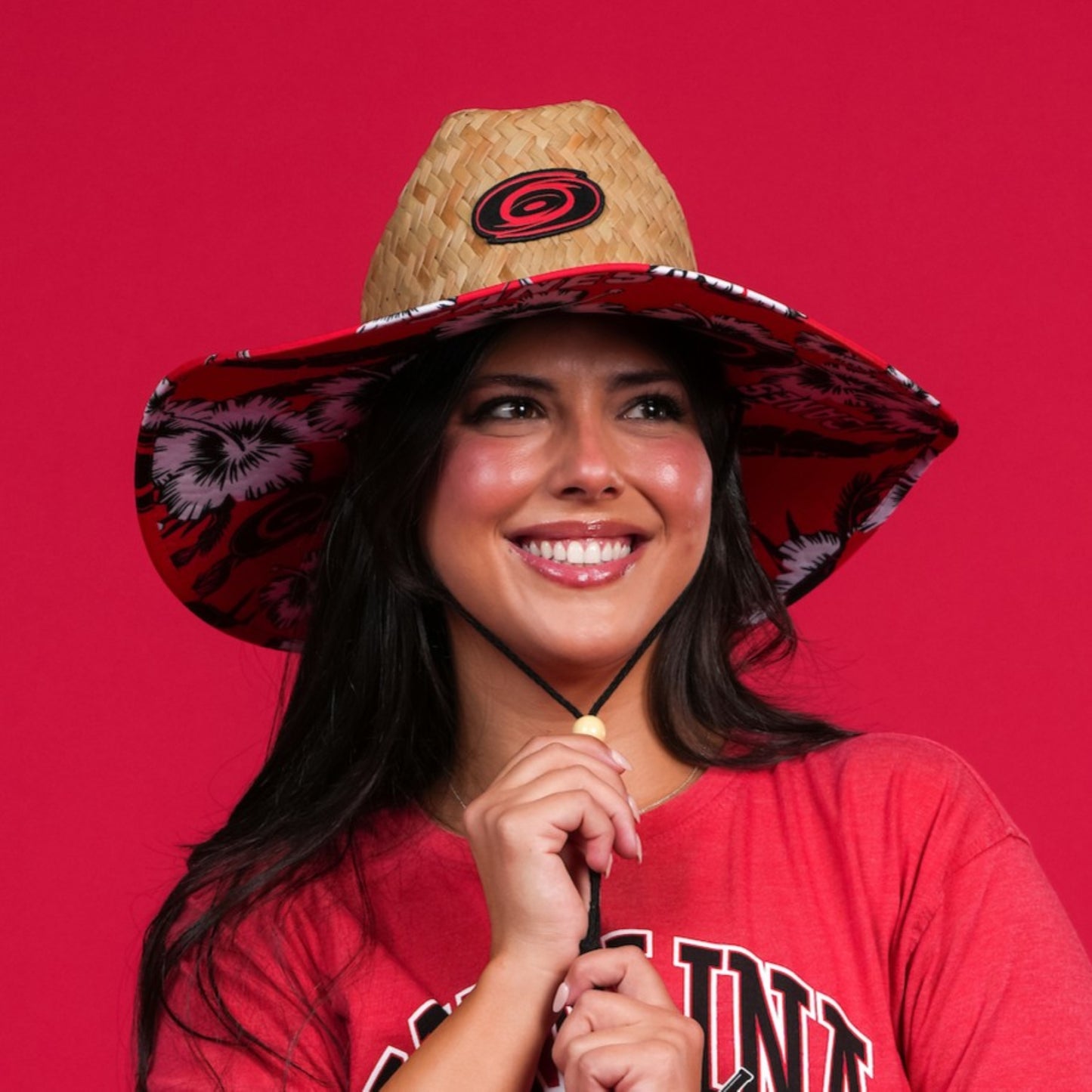 The hat being worn by a model