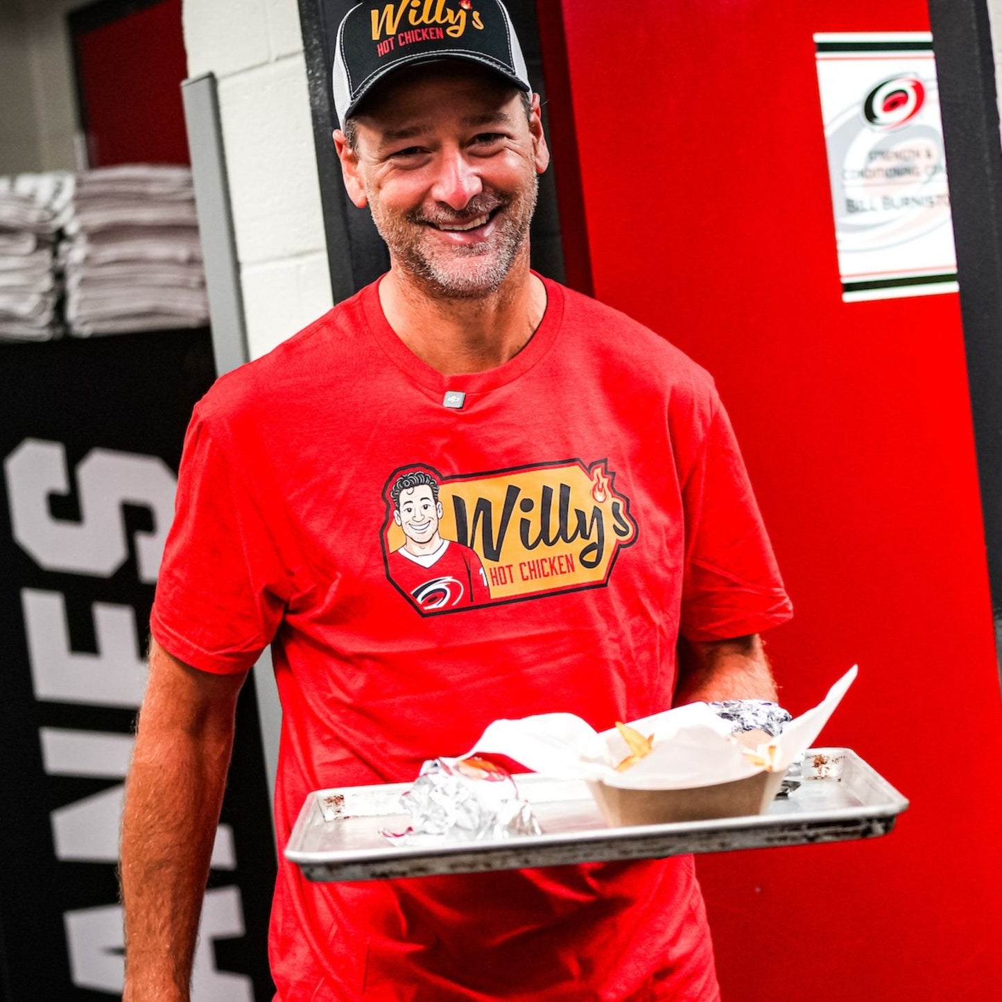 The shirt being worn by Hurricanes Hall-of-Famer Justin Williams