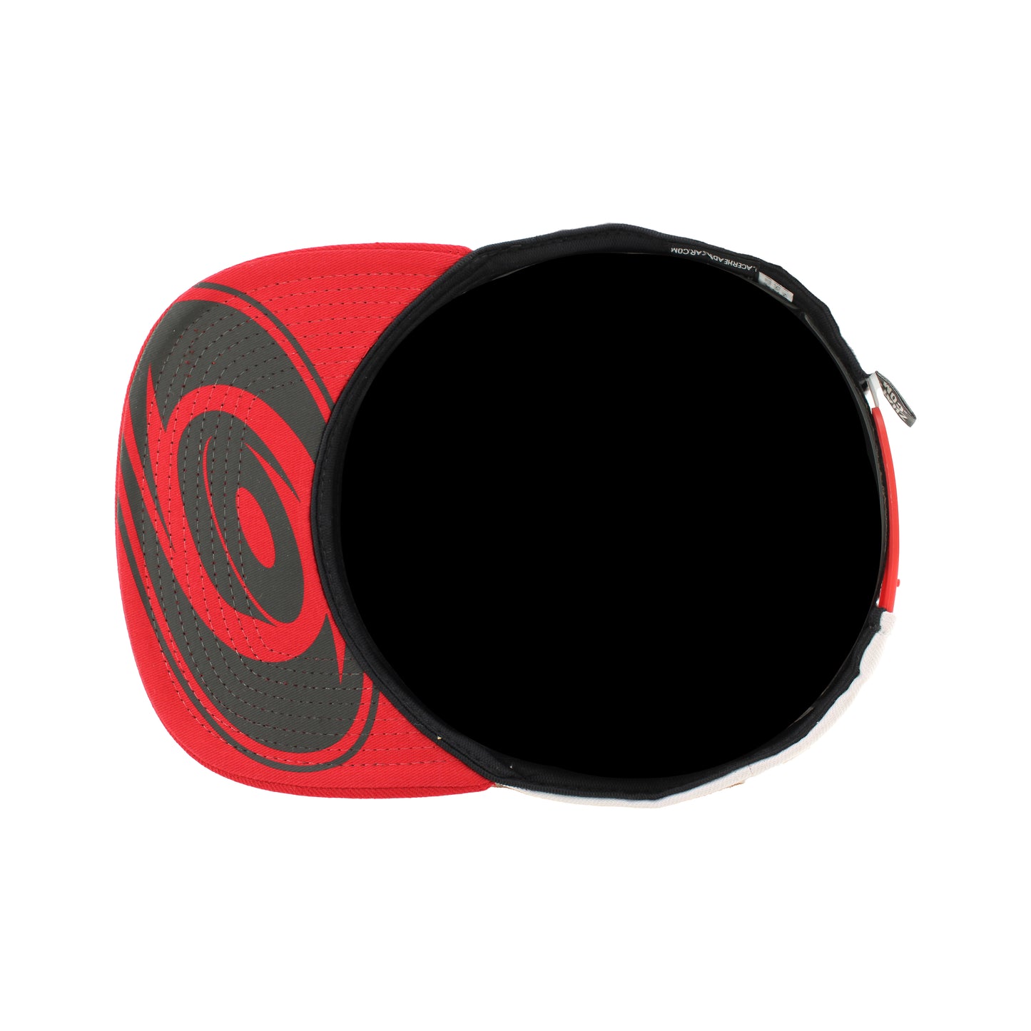 Under: Red underbill with Hurricanes tonal primary logo on underbill