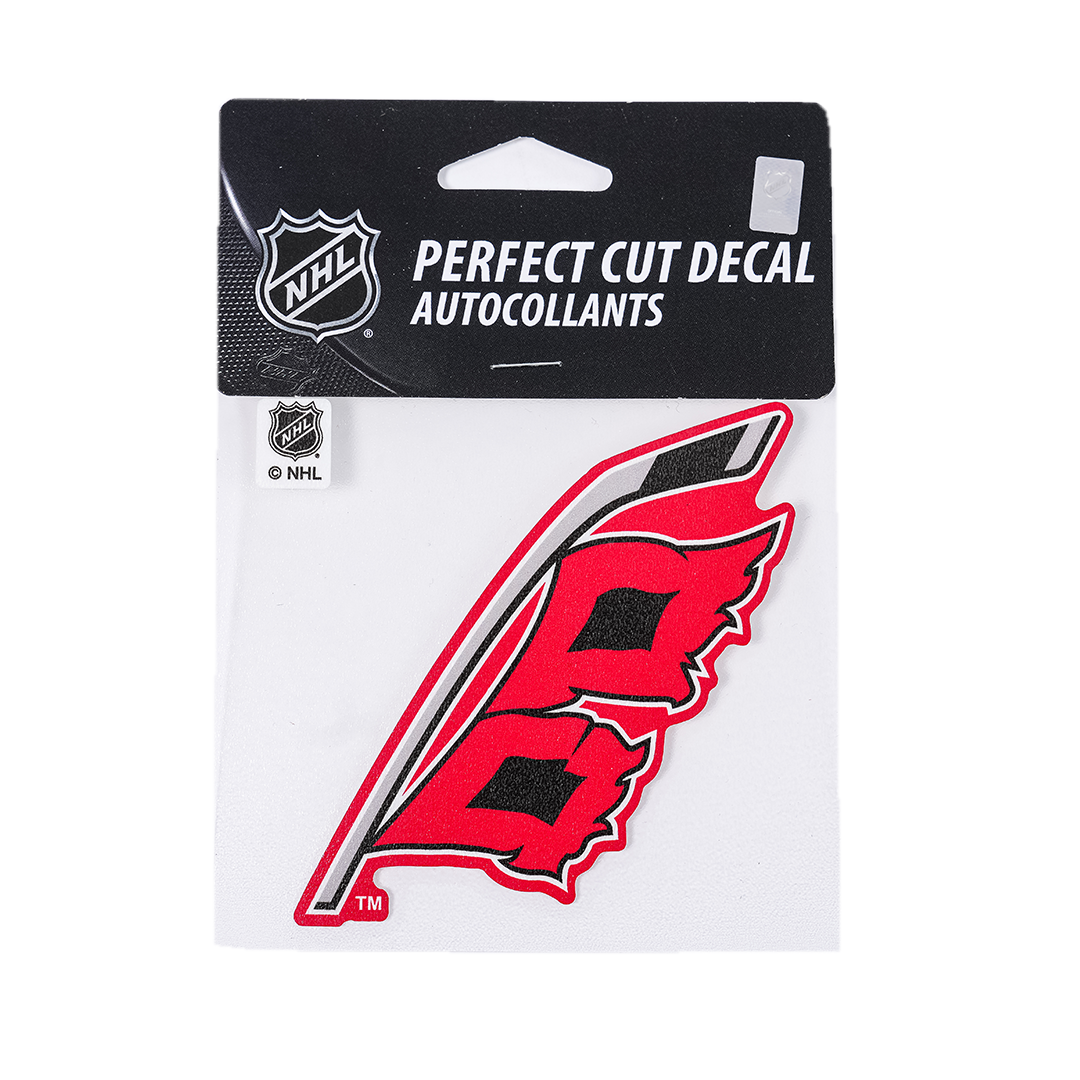 4x4 decal of the Hurricanes Flags logo with red trim around logo