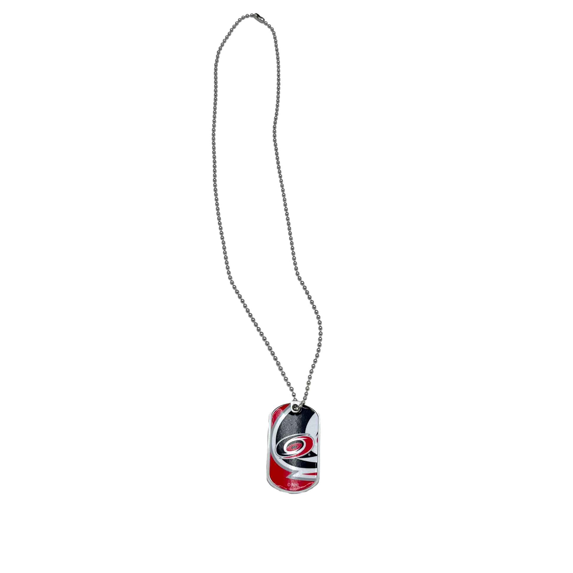 Ball chain with Hurricanes dog tag pendant featuring our Primary logo