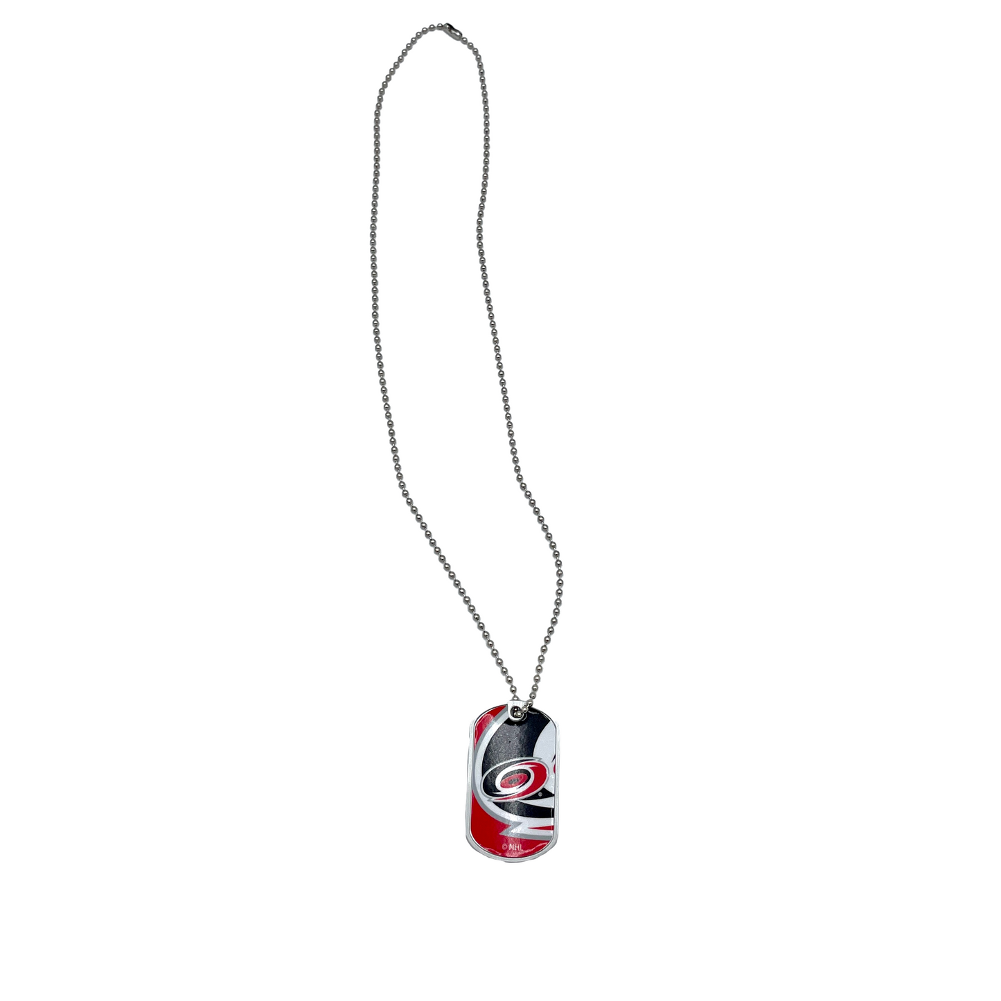 Ball chain with Hurricanes dog tag pendant featuring our Primary logo