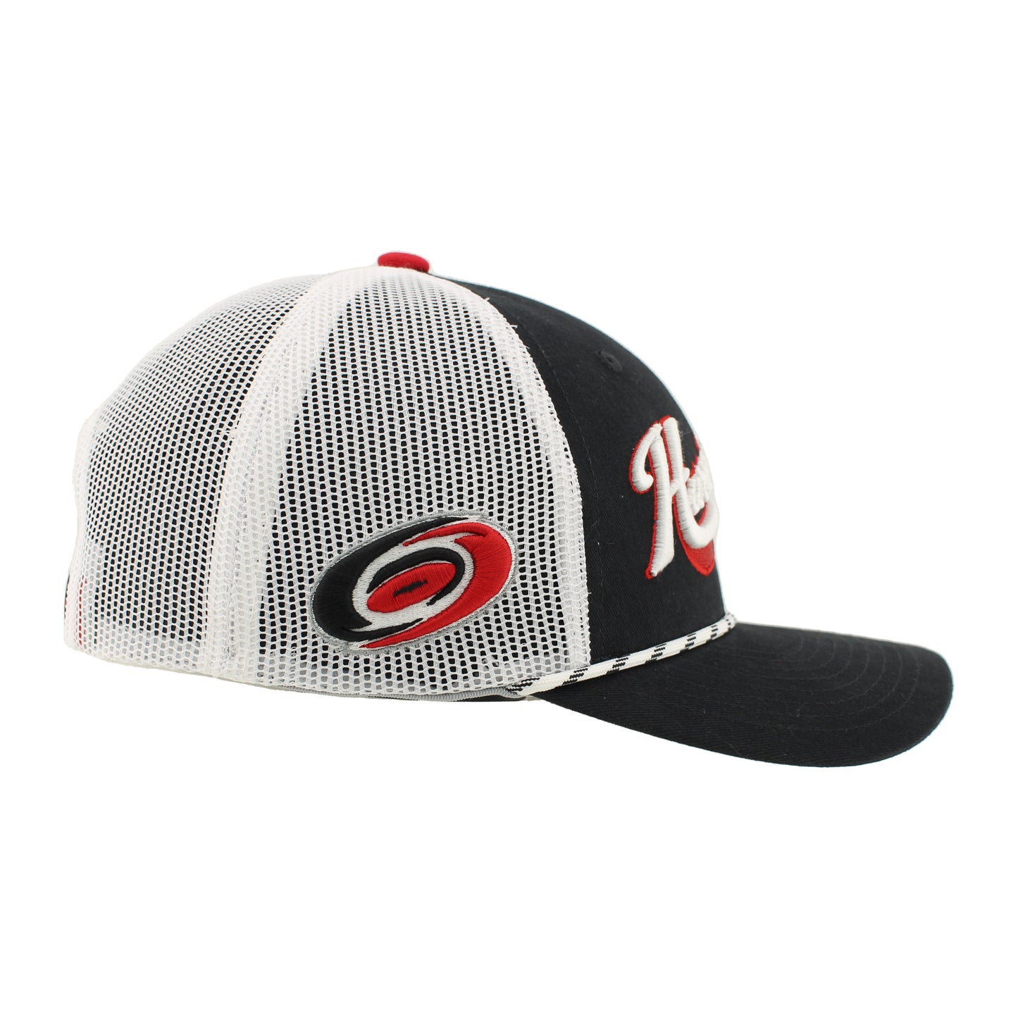 Right: Hurricanes primary logo on right side of meshback