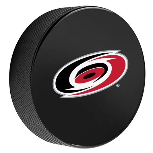 hockey puck with Hurricanes primary logo on front