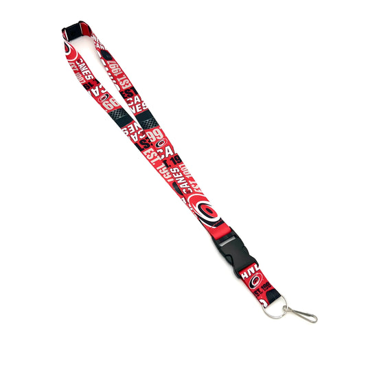 Red lanyard with scattered Hurricanes logos and "EST. 1997" throughout