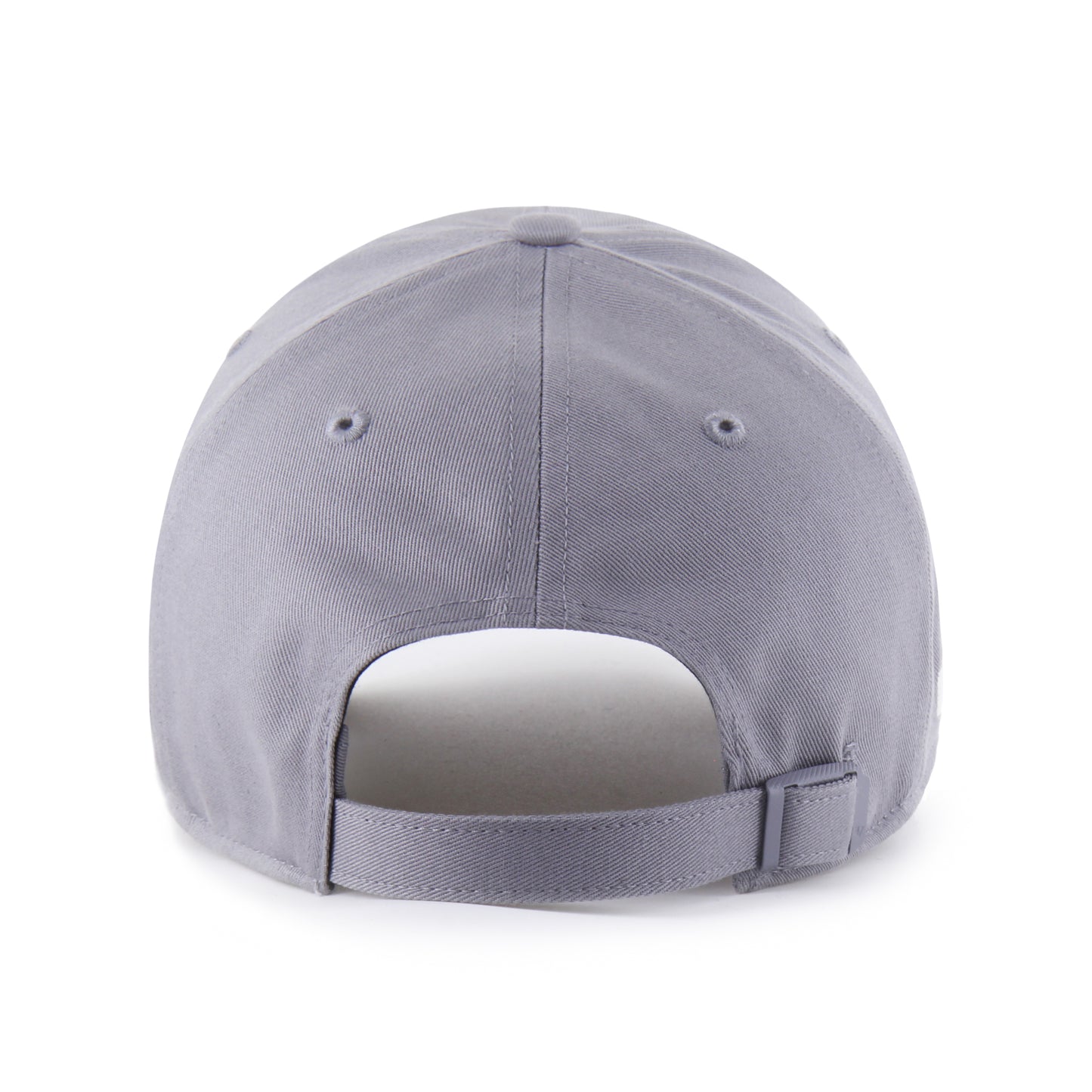 Back: Gray hat with gray adjustable strap and gray clasp