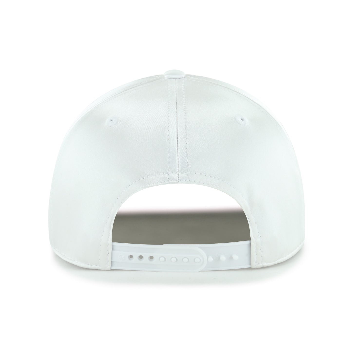 Back: White hat with white snapback straps