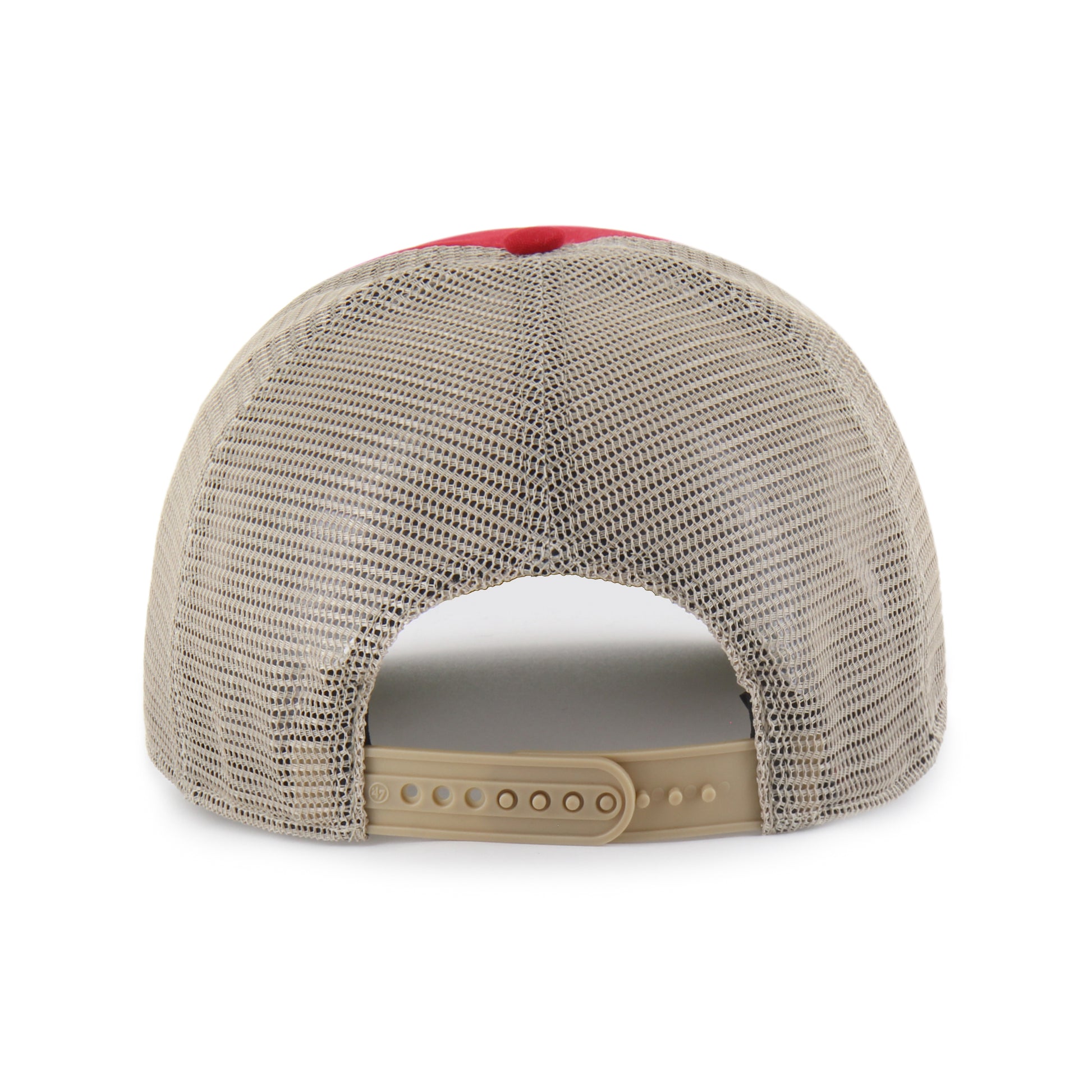 Back: Beige meshback with beige snapback straps