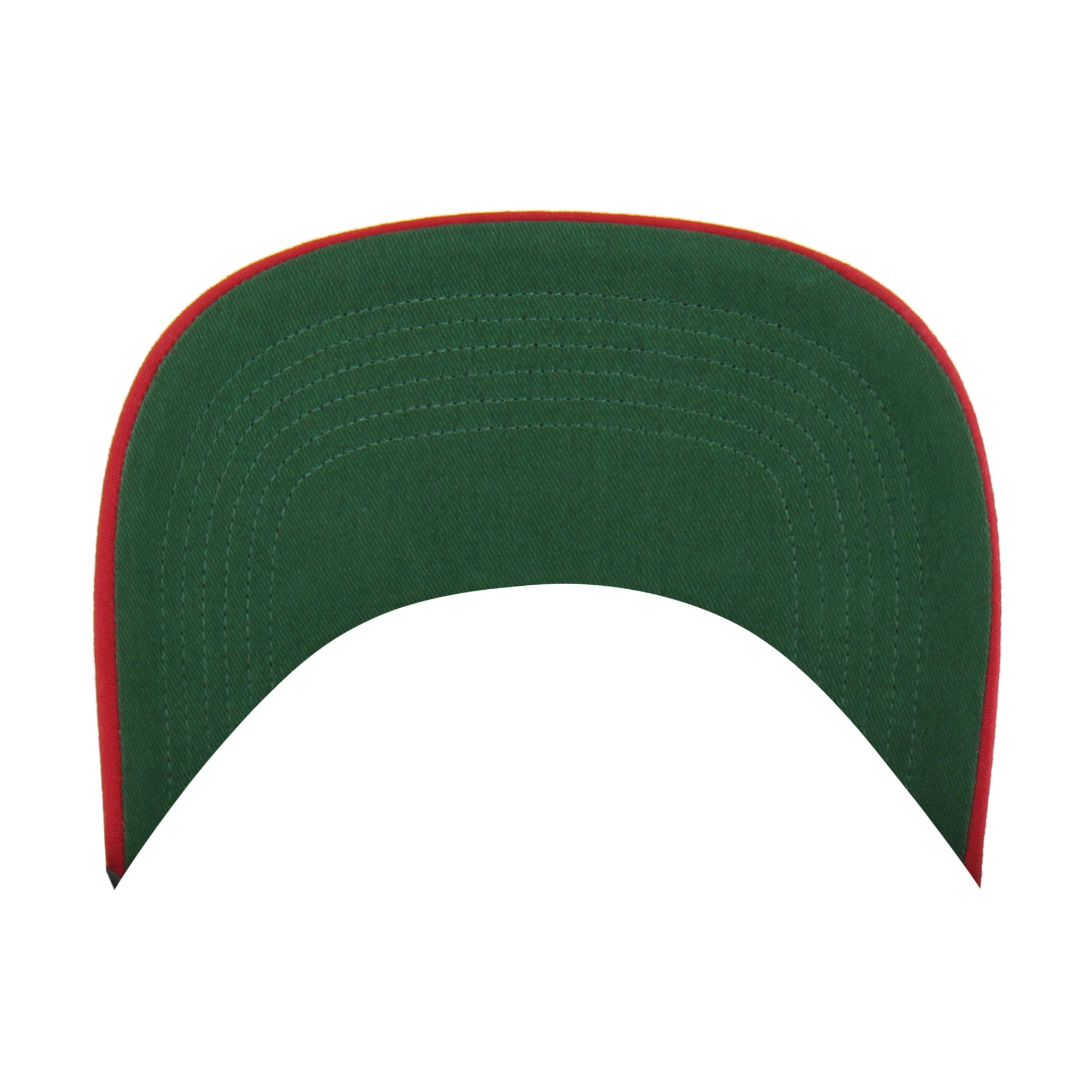 Under: Green underbrim with red trim