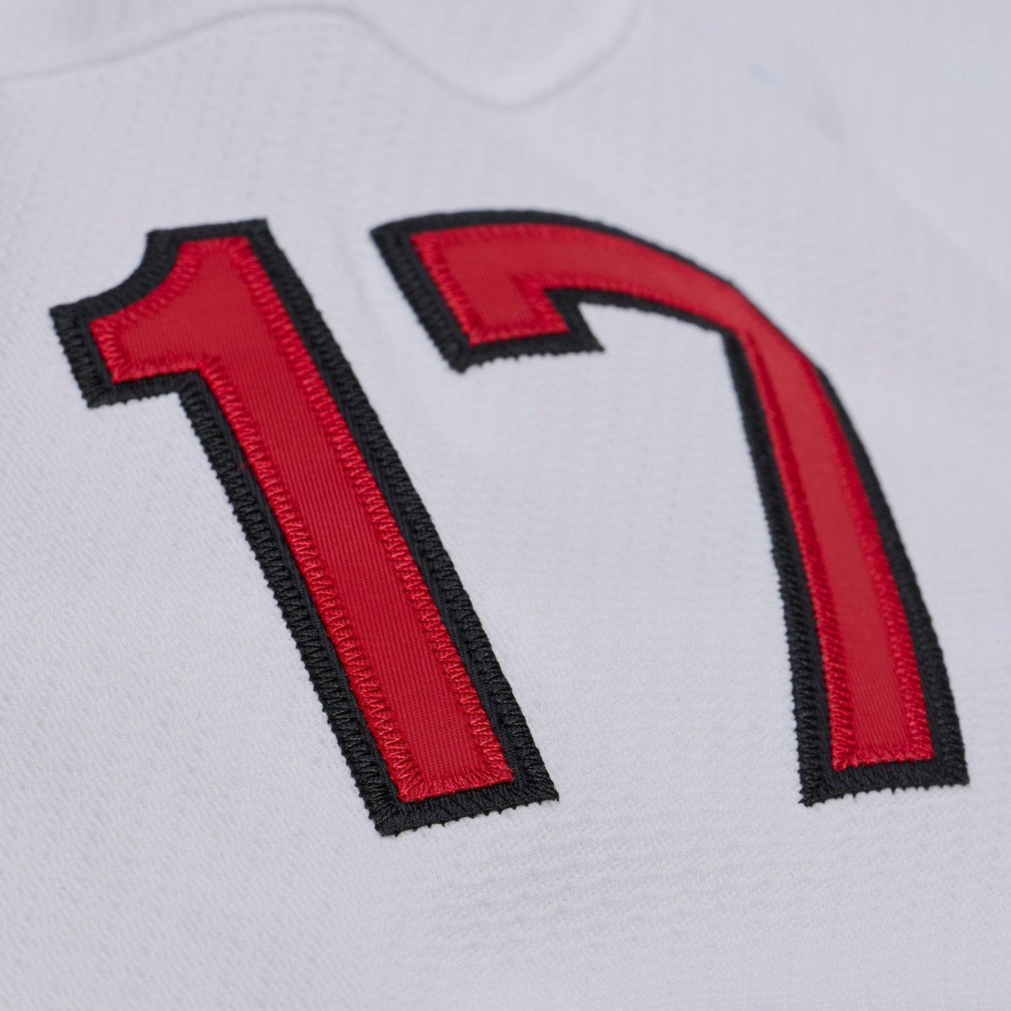 Close up of '17' on the sleeves