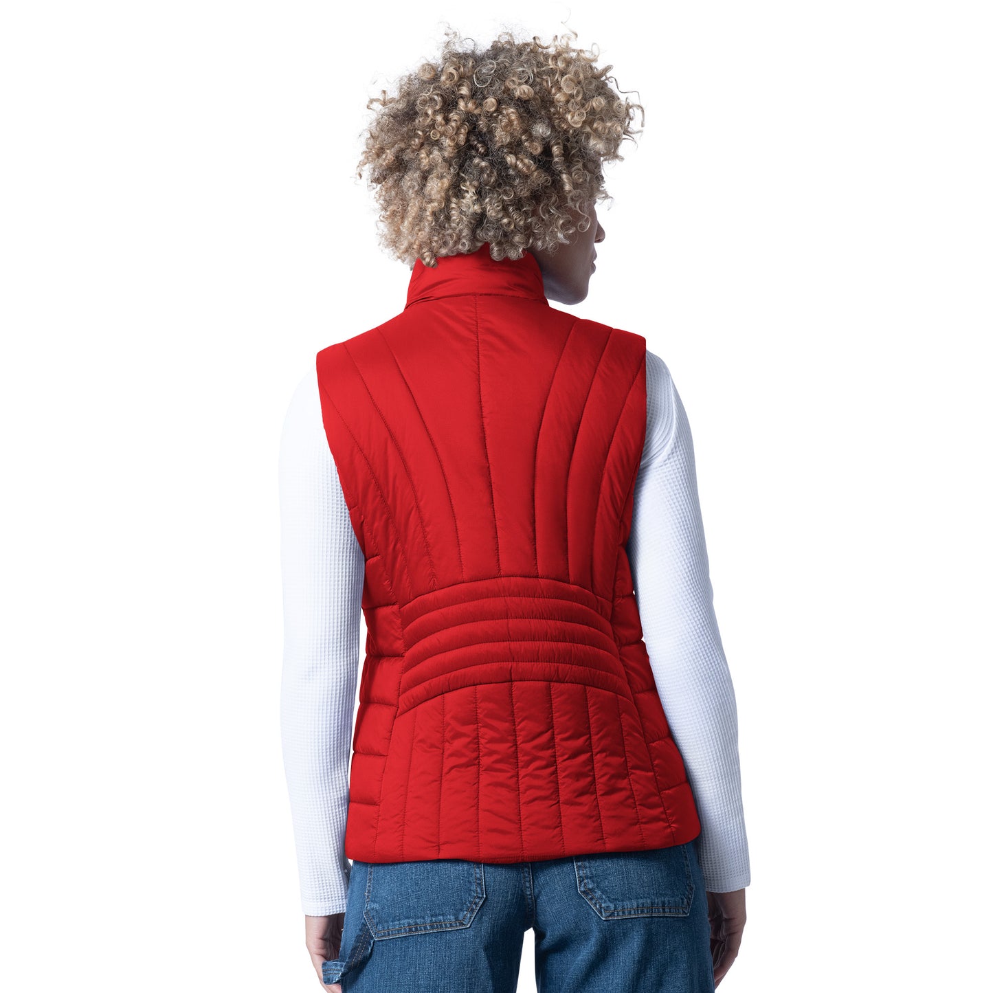 Back: Red puffy vest