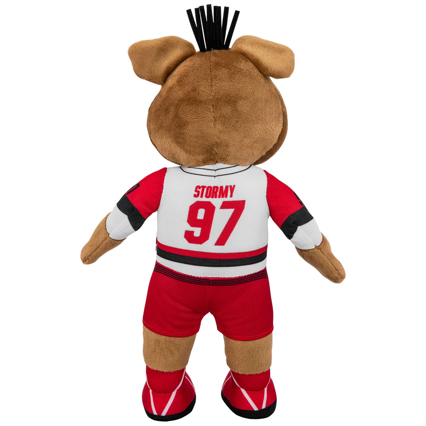 Back: 10" Stormy plush wearing 25-26 away jersey, "STORMY 97" on back