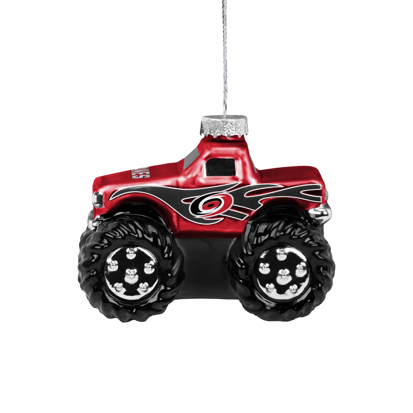 Side: Primary logo on top of black flame on side of truck