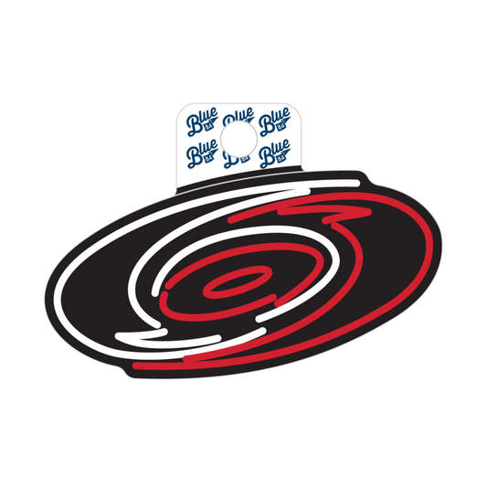 Hurricanes primary logo in neon-style, black white and red