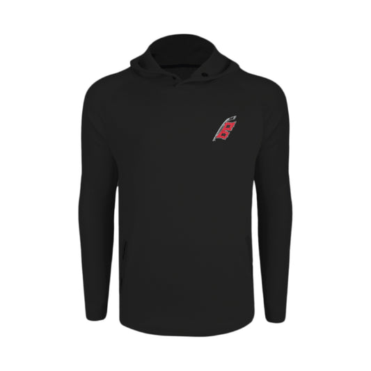 Black hoodie with Hurricanes Flags logo on left chest