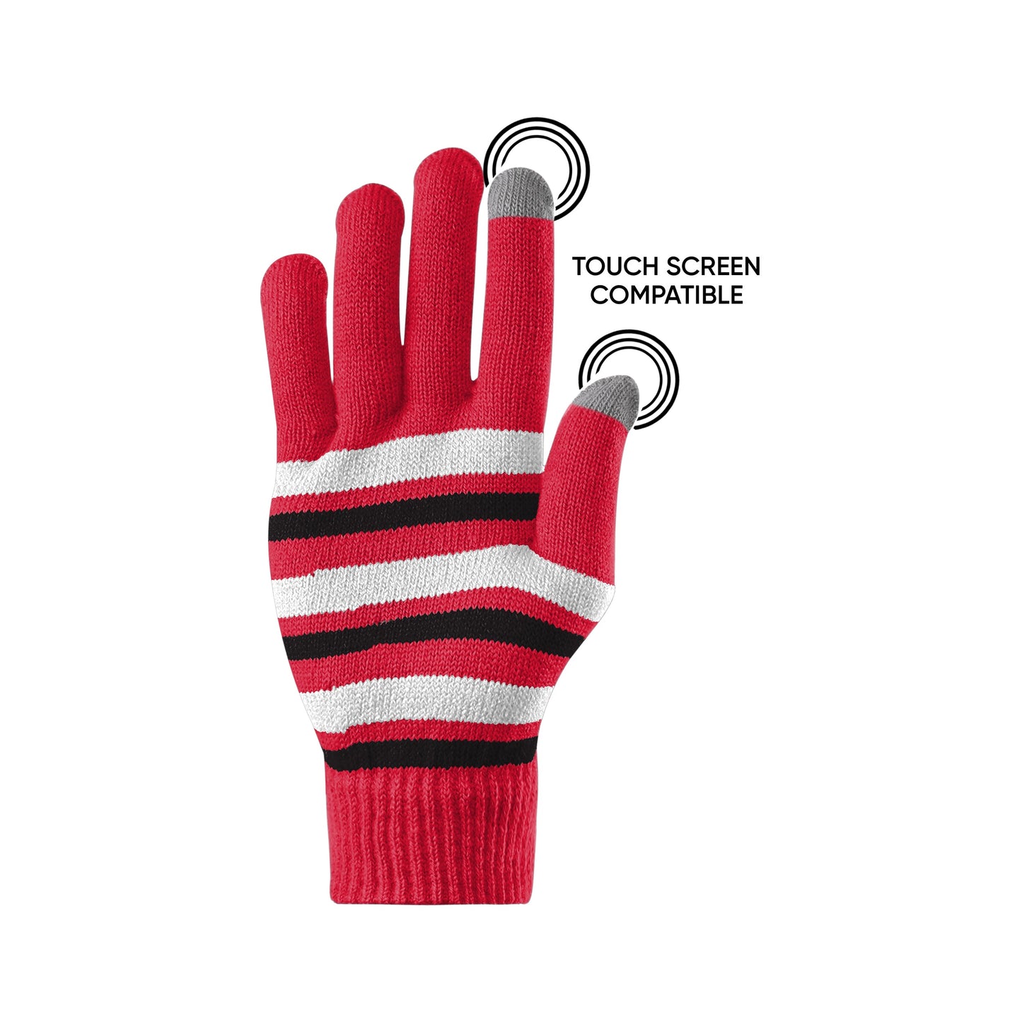 FOCO Hurricanes Acrylic Stripe Knit Gloves