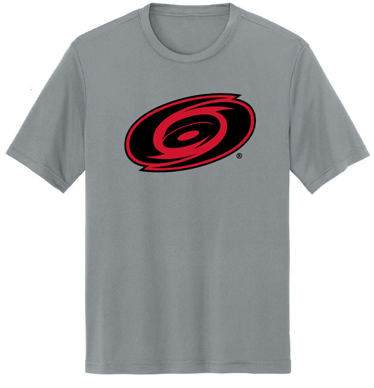 Front: Charcoal gray tee with Hurricanes Tonal Primary logo across chest