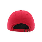 Back: Red adjustable strap with metal clasp