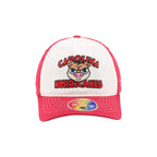 Front: Cartoon Stormy face in middle, "CAROLINA HURRICANES" in red around face