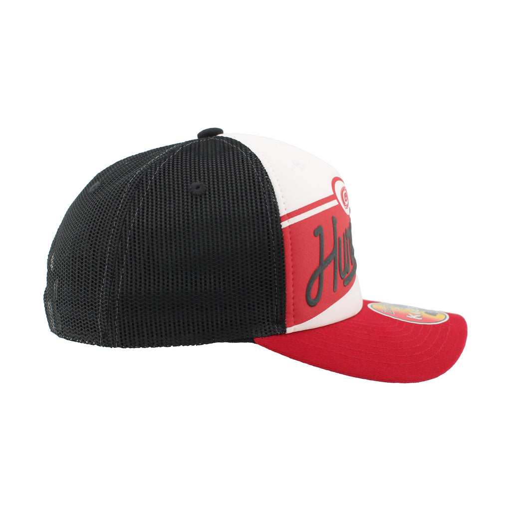 Right: Black crown, black/white eyelets