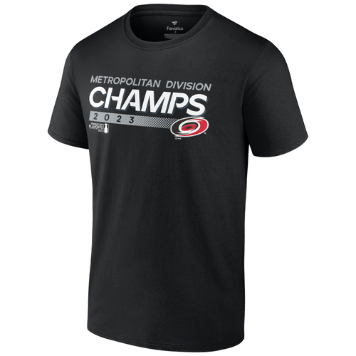 black tee with 2023 Metropolitan Division Champs graphic on front