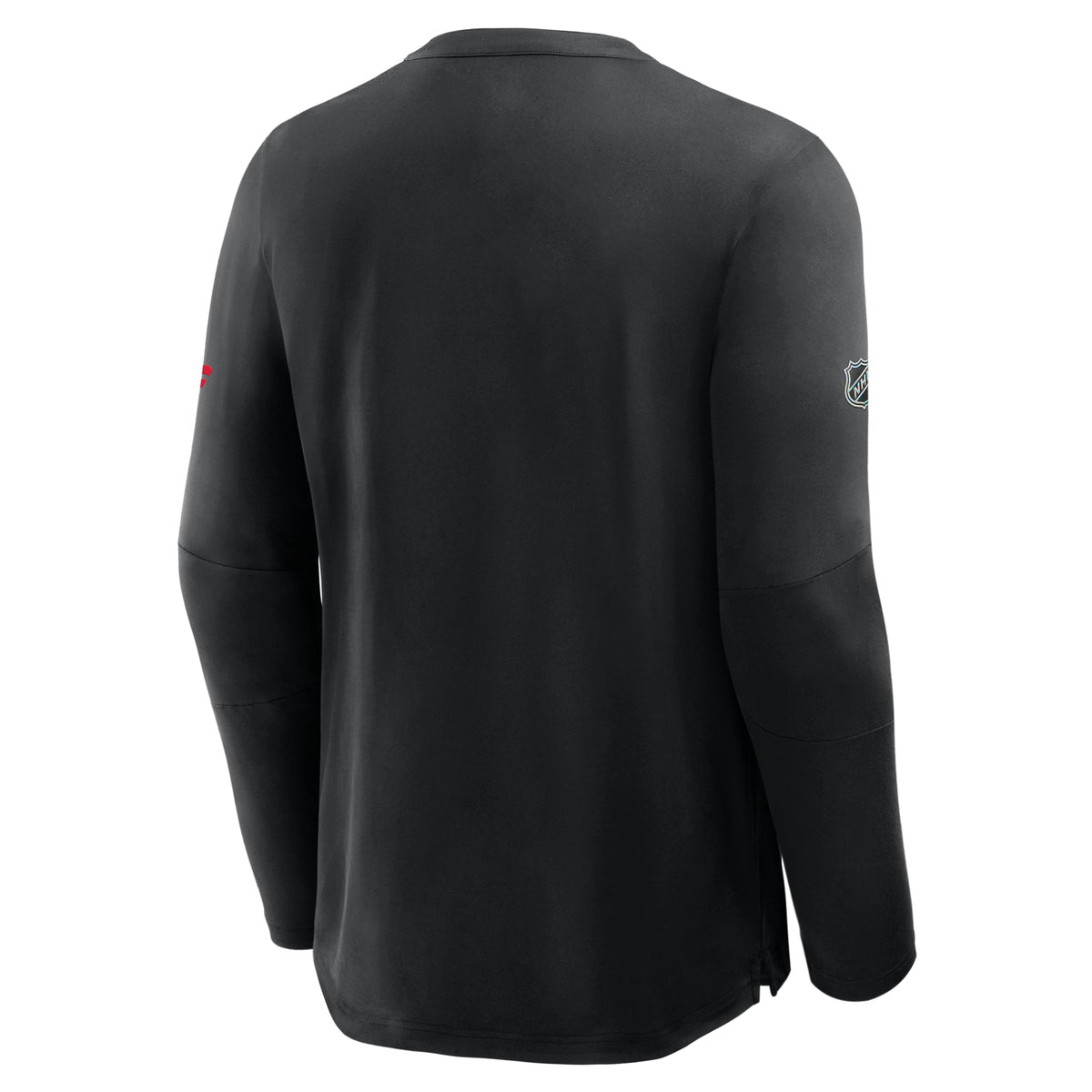 Back: Long sleeve tech tee, NHL Shield on right sleeve