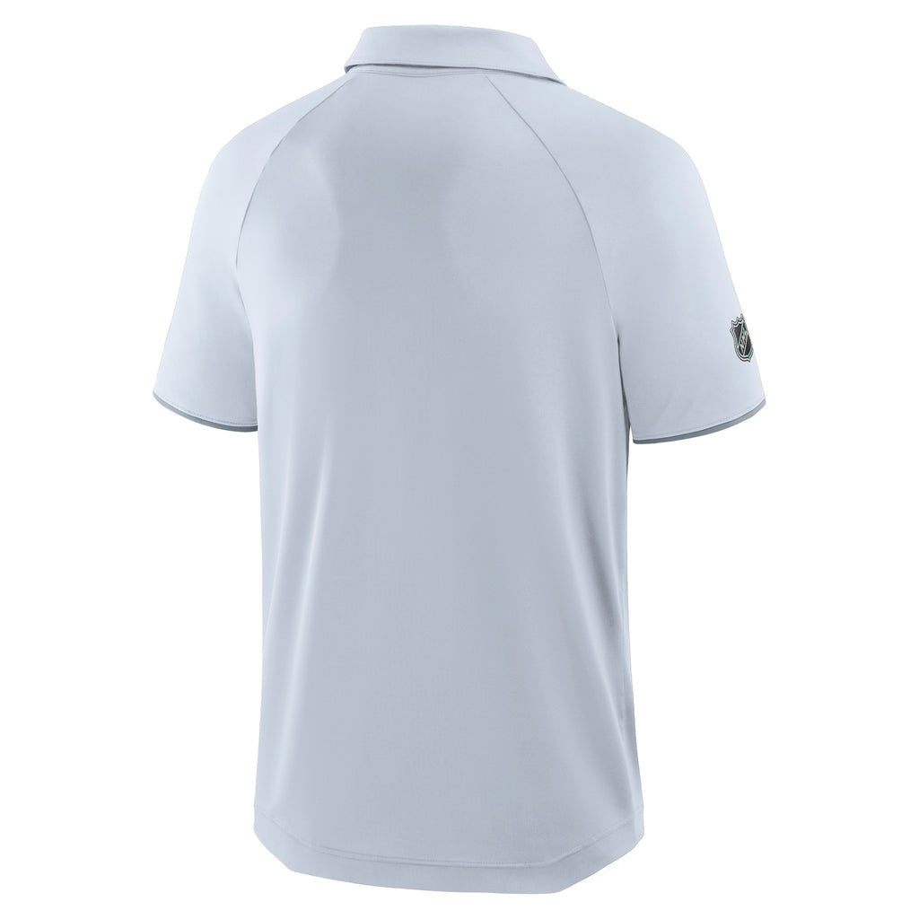 Back: Light grey polo, NHL Holographic Shield on right sleeve