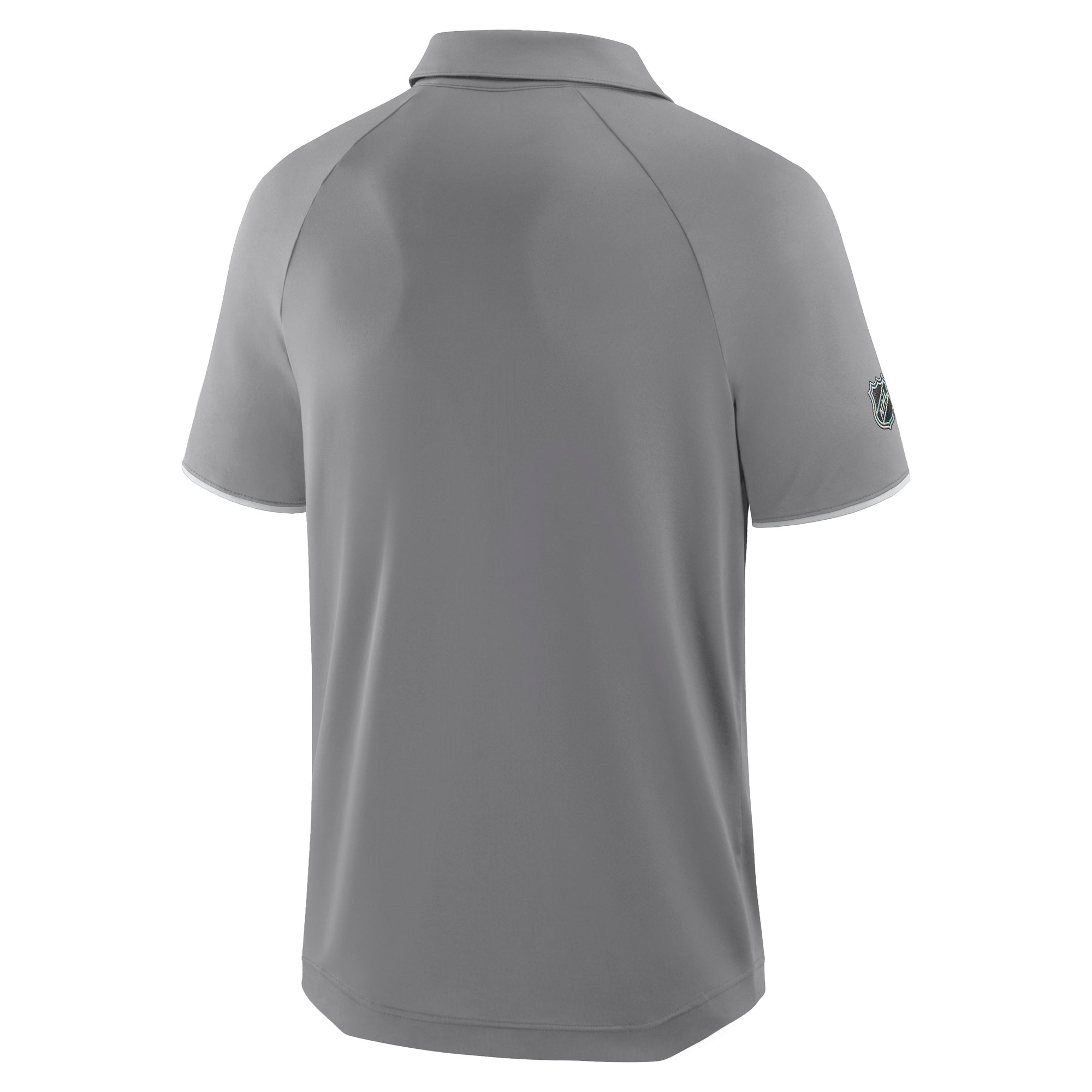 Back: Dark grey polo, Fanatics logo left sleeve, NHL holographic shield right sleeve