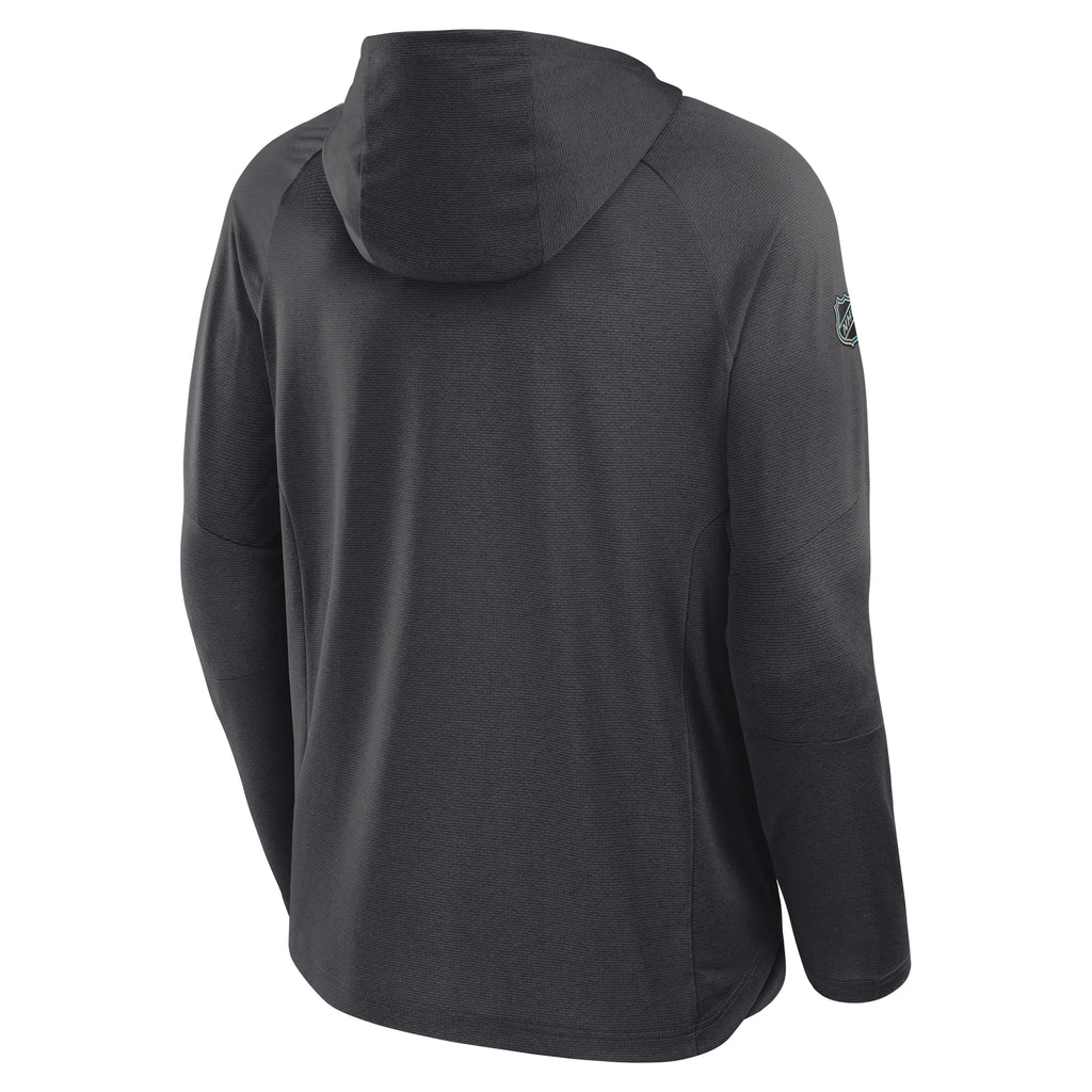 Back: Gray pullover hood