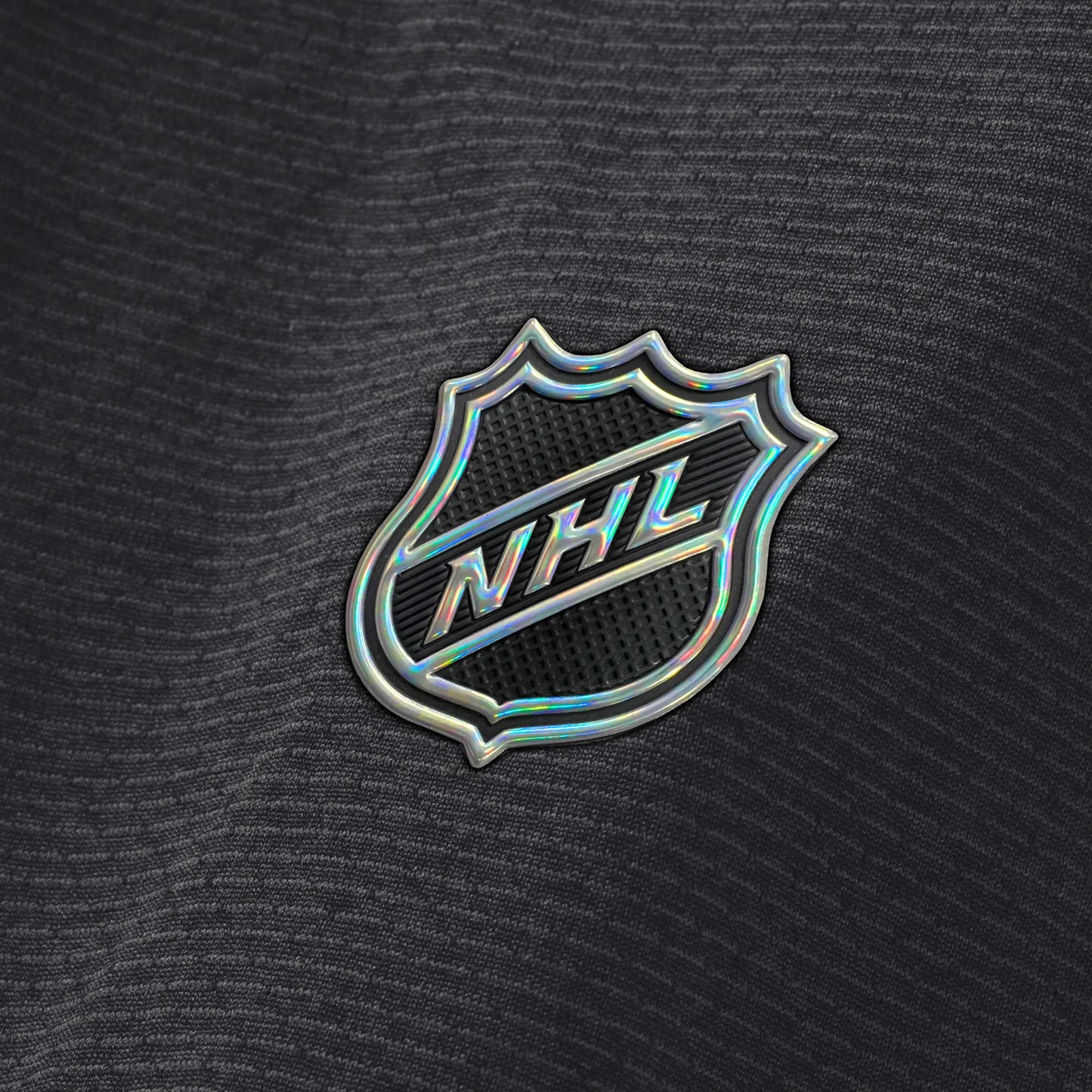 Close up of the NHL holographic Shield on the sleeve