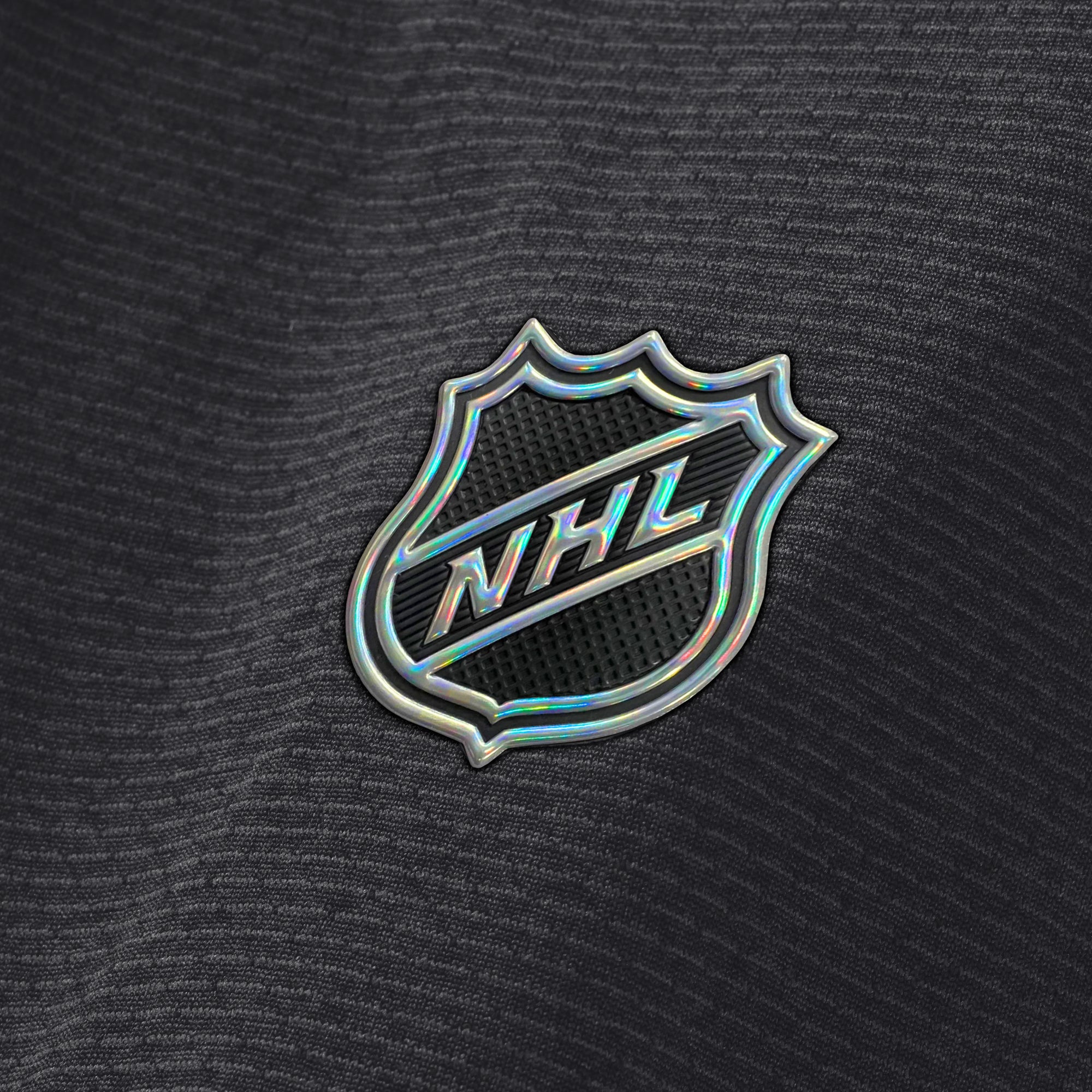 Close up of the NHL holographic Shield on the sleeve