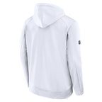 Back: White hoodie, Fanatics logo on left sleeve, NHL shield on right