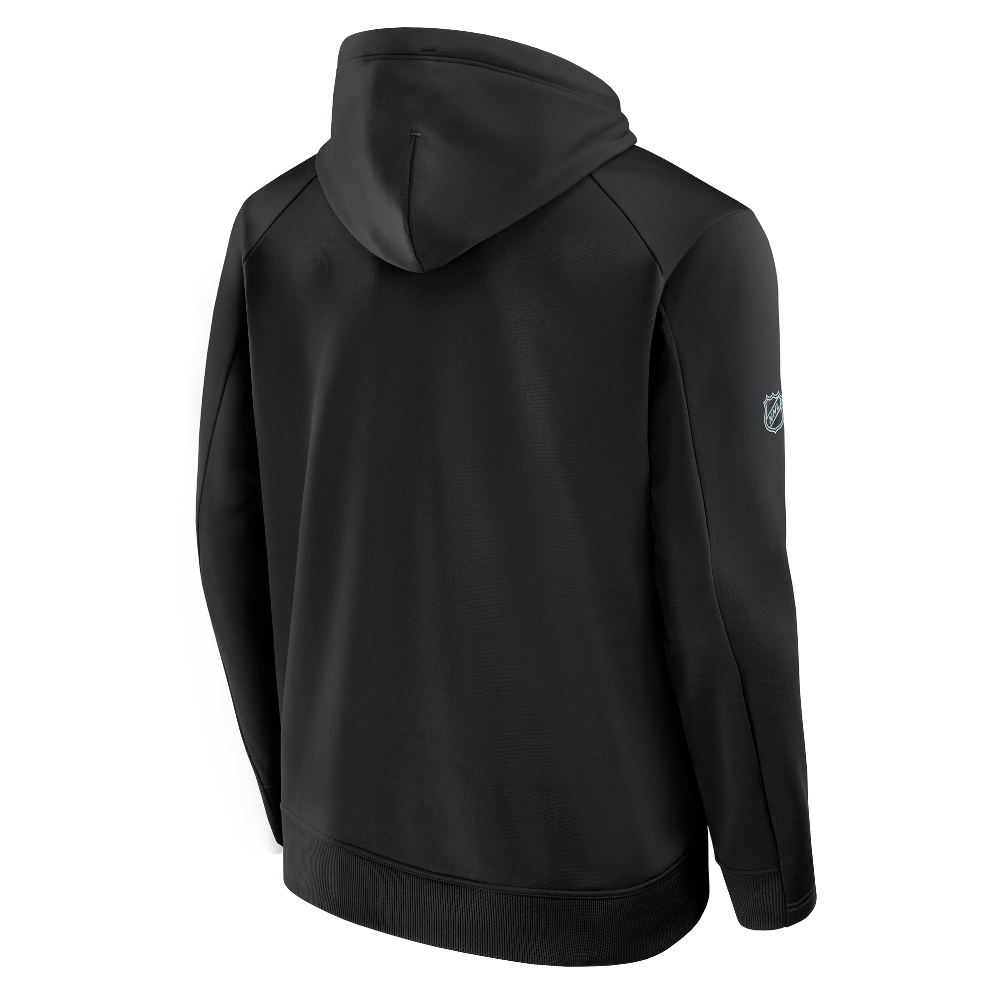 Back: Black hoodie, Fanatics logo on left sleeve, NHL shield on right