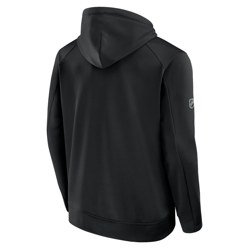 Back: Black hood, white Fanatics logo on left sleeve, NHL shield on right sleeve