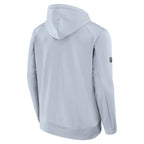 Back: Light grey hoodie, NHL Holographic Shield on right sleeve