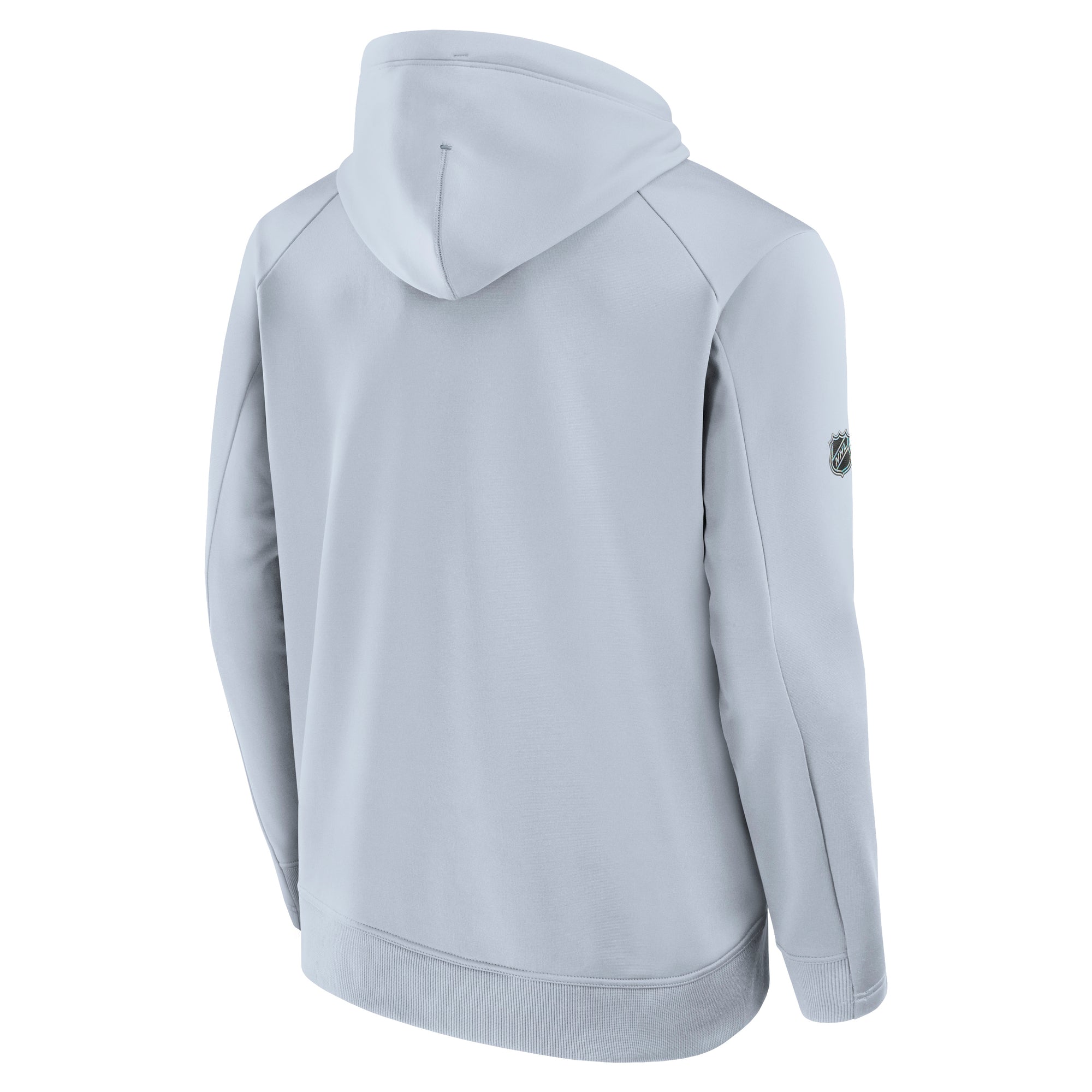 Back: Light grey hoodie, NHL Holographic Shield on right sleeve