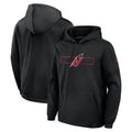 Front/Back: Black hoodie, artwork on front that says "Hurricanes Hockey" with Flags logo
