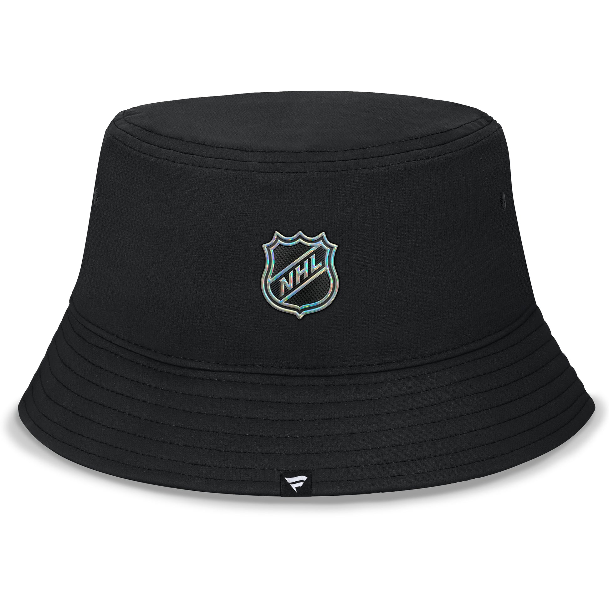 Back: Black bucket hat, NHL Shield on back, Fanatics tag on rim
