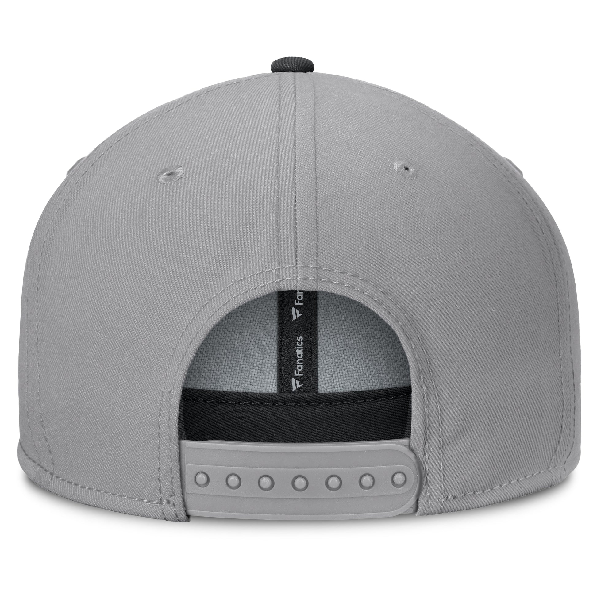 Back: Gray snapback with gray straps