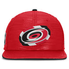 Front: Primary logo on front with red/white/black pattern behind logo