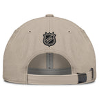 Back: Beige adjustable strap with metal clasp, NHL Shield above strap