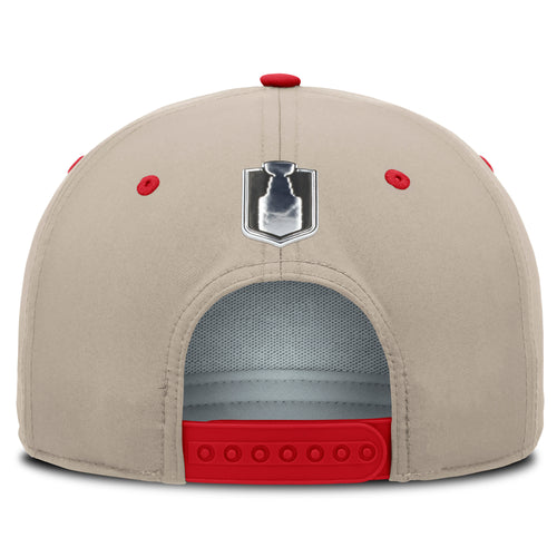 Back: Red snapback straps, textured Stanley Cup logo above straps